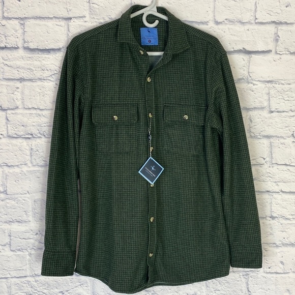 Tailorbyrd olive green houndstooth Sweatershirt heavyweight burton down - Picture 1 of 8